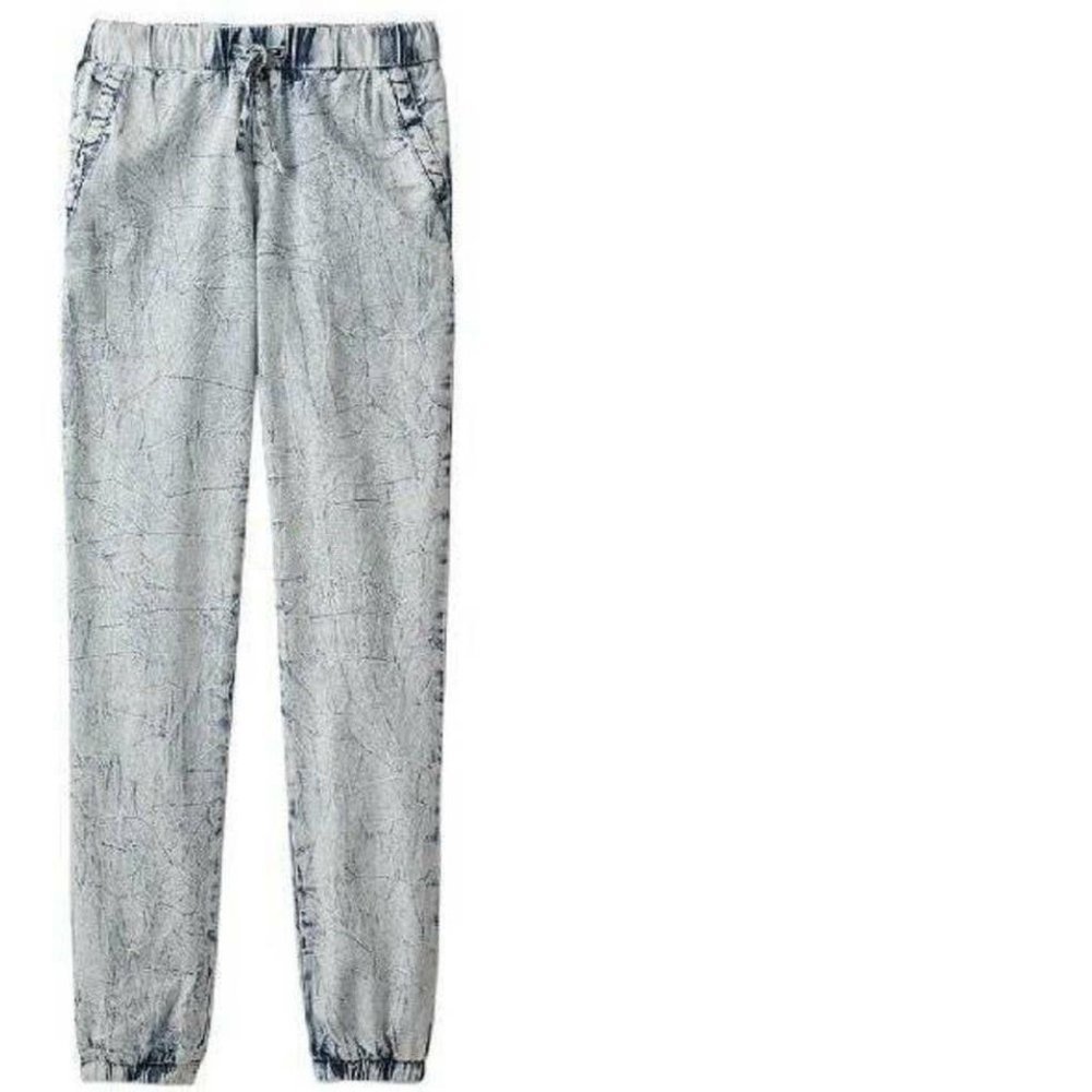Girls Joggers Jeggings 8 Blue Cracked Vanilla Star Elastic Waist Pants
